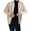 Chaqueta Cardigan de Punto de Color Sólido con Cuello Redondo para Hombre 2024 Otoño e Invierno Moda Tendencia Juvenil Versátil Casual Talla Grande Top