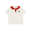 Conjunto de Camisetas Girls' an'An Series Wulibuyi Verão Design de Maçã Vestido de Alça Colete Listrado Shorts Moderno