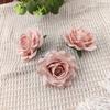 Grampo de Cabelo Flor Rosa Cappuccino Simulado Faixa de Cabeça Flor Acessórios de Cabelo Decoração de Roupa Sapato Material Flor Simulada Cabeça de Flor