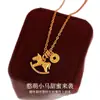 Lindo Colgante de Collar de Pony con Moneda Dorada para Mujer Lujo Accesible Nicho Collar Elegante Cadena de Suéter de Gama Alta Accesorios