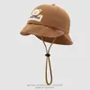 Gorros para Bebé para Primavera y Otoño, Sombreros de Pescador Sencillos con Letras para Sol para Niños y Niñas, Estilo Delgado de Verano con Cordones, Sombrero de Pescador para Sol para Bebé