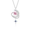Prata S925 Livro dos Contos de Fadas Mesma Estilo Lua Estrela Colar Feminino Design Original Leve Luxo Corrente Clavícula Pingente Lua Estrela