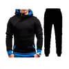 Novo suéter com capuz e zíper oblíquo outono e inverno masculino europeu e americano conjunto de suéter com capuz