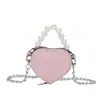 Bolsas Pequeñas Populares y Elegantes para Mujer 2023 Primavera Nuevo Bolso Cruzado de Moda con Cadena Bolso Pequeño Simple en Forma de Corazón