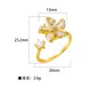 Europa y Estados Unidos joyería de moda transfronteriza cien personalidad apertura ajustable diamante mariposa estrella amor cobre micro incrustación anillo