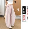 Pantalones Cimitarra de Algodón y Lino para Mujer en Verano, Delgados, de Cintura Alta, Sueltos, Holgados, Casuales para Caminar, Pantalones Globo de Lino con Caída de Pierna Ancha