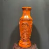 Adornos de Jarrón Tallado de Ébano para Arreglos Florales de Sala de Estar, Ciruelo, Orquídea, Bambú y Crisantemo, Artesanía de Decoración para el Hogar de Madera, Regalos para Inauguración de Casa