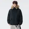 Parka Zuoshan Diao de Trabajo con Cuello Grande Desmontable de Piel
