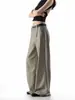 Traje de rayas con pantalones de pierna ancha, nuevo estilo primavera y otoño, cintura alta, caída fluida, elegante, corte holgado, adelgazante, longitud extendida, pantalones casuales de pierna recta