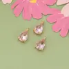 Pingente mini gota d'água em cristal de vidro de zircônia banhado a ouro 18K real, incrustado à mão, produtos semiacabados para brincos e colares DIY