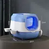 Bandeja de Arena Grande Personalizada para Gatos, Inodoro para Gatos Totalmente Cerrado con Lámpara de Desinfección UV, Bandeja de Arena para Gatos Desodorante y Antisalpicaduras con Correa