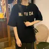 Camiseta de Manga Corta con Letras Nueva de Estilo Coreano para Mujer de Verano Camisa Básica Suelta para Estudiante Top Suministro de Ropa al por Mayor