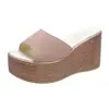 Sandalias de tacón alto esmeriladas 2021 verano Nuevas plataforma impermeable de cuña de fondo grueso Sandalias de cuña de moda Talla 43 al por mayor