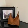 Bolsa tote transversal de camurça estilo coreano requintada para mulheres 2026, ombro único retrô, nova coleção de outono, simples e casual para o trabalho