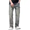 Weila Jeans Masculino Verão Novo Lavado Estilo Americano Antigo Calças Retro Zíper Calças Retas Da Marca Da Moda