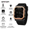 Reloj Deportivo Sanda, Reloj Electrónico Cuadrado de Cuenta Regresiva de Moda para Estudiantes, Reloj Despertador Multifuncional de Moda, Reloj de Pulsera con Pantalla Única al por Mayor