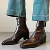 Encuentro de Primera Temporada Botines Cuadrados Retro Tacón Grueso Patchwork Chelsea Botas Versátiles para Viajes de Trabajo de Mujer Estilo Nuevo Negro