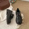 Zapatos Pequeños de Cuero Estilo Británico para Mujer 2026 Otoño Nuevos Marrones Zapatos de Trabajo Uniforme JK Mocasines sin Cordones Planos Versátiles