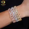 Nuevos Productos Nuevo Pulsera de Plata S925 Moissanita Hip-hop Transfronterizo Europeo y Americano 13mm Trébol de Cuatro Hojas Cadena Cubana Pulsera