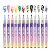 Entrega directa de fábrica de bolígrafos para decoración de uñas de 12 colores, marcadores y pinceles de pintura. Set de Plumas para Uñas para pintar uñas en casa