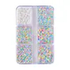 Caja de 12 Compartimentos Set de Brillos para Uñas Estilo Macaron al por Mayor Materiales de Decoración de Brillos para Uñas Macaron Color Mixto