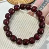 Pulsera de Raíz de Bodhi con Madera Blanda, Joyería Unisex de Protección Zodiacal, Cuentas de Semillas de Bodhi de Círculo Único para Meditación y Oración