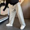 Otoño 2026 Nuevos Pantalones Deportivos Casuales de Color Sólido para Hombre Sueltos Rectos Lavados Dobladillo Curvo Pantalones de Chándal Pantalones Largos de Gama Alta Modernos