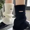 Otoño e Invierno Cubrepiernas Holgado Calcetines Apilados Versátiles para Niña Japonesa Cubre Calcetines Estándar de Metal Calentador Tejido para Zapatos Lindo