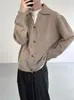 Suéter de Tricô Vintage com Gola Lapela Outono Inicial Novo Top Feminino Suéter de Botão Único Moda Emagrecedor Solto Redutor de Idade Único