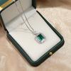 Ximen Jewelry Novo Fundo de Cobre Banhado a Ouro Cor de Simulação Tesouro Estilo Simples Luxo Leve Zircônia Verde Colar
