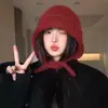 Touca Popular de Tricô Fair Isle para Mulheres, Outono e Inverno Versátil para Circunferência Craniana Grande, Afina o Rosto, Proteção Auricular, Chapéu Quente de Tricô