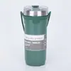 Caneca de Café de Grande Capacidade para Exportação, Copo de Água de Aço Inoxidável 304, Alça de Silicone Portátil, Copo de Gelo para Carro