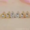 Collar Clásico de Burbuja OVNI Grabado CNC para Mujer, Pulsera con Colgante Redondo Mini, Aretes de Botón, Oro V, Simple y Versátil al por Mayor