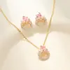 Collar de Pendientes con Forma de Concha y Estrella de Mar Azul Estilo Vacacional Nuevo Diseño de Nicho Conjunto de Joyería de Moda Romántica para Mujeres Elegante