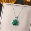 Corrente de clavícula em aço titânio estilo nacional retrô pingente de cadeado da paz de jade temperamento versátil acessórios de estilo chinês de alta qualidade