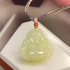Atacado Pingente Buda Grande Jade Afegão Gelo Pó de Raiz de Lótus Pó de Toranja Oito Tesouros Marca Wushi Pingente Colar de Jade