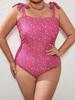 Traje de baño de una pieza de talla grande para mujer gorda, sexy, de comercio exterior de AliExpress, disponible en Amazon Europa y América, con estampado conservador transfronterizo, 2025