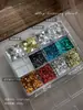 Set de Lentejuelas para Uñas Estilo Ins de 12 Compartimentos con Lunares y Estrellas Mezcladas con Purpurina para Decoraciones de Uñas DIY Venta al por Mayor