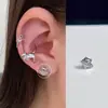 Uñas Lindas con Orejas de Gato y Hueso Anillo de Herradura en Forma de S Acero de Titanio Clavos para Oreja Pendientes para Cartílago de la Oreja Pendientes de Nicho para Mujeres Versátil