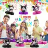 Enfeites de Favo de Mel Kuromi Decoração de Festa de Aniversário Infantil Tema Kuromi Enfeites de Mesa Decorativos Centrais de Favo de Mel