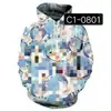 Artículo popular de comercio exterior: Sudadera con capucha impresa en 3D de Manga Blanco y Negro Japonés, Sudadera de Moda para Hombres y Mujeres, Merchandising de Anime