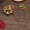 Creative vintage Camellia cadeia broche strass terno masculino colarinho pino Flor suéter corrente acessórios