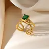Europa y Estados Unidos anillo de titanio y acero de lujo transfronterizo ins exagerado para mujer no se desvanece estrellas amor nicho anillo de acero inoxidable