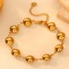 Pulsera Geométrica Circular Sencilla de Acero de Titanio Estilo Frío para Mujer Pulsera Hueca Luminosa de Concha y Cruz Pulsera