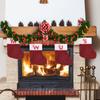 Decoraciones Navideñas Transfronterizas Calcetines Navideños con Letra Inglesa Roja Pequeño Colgante Decoración para Fiesta Bolsa de Regalo para Niños
