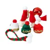 Bufanda pequeña de lana mini de Navidad bufanda de punto para lápiz labial accesorios ramo de Navidad decoraciones para botella de vino bufanda pequeña