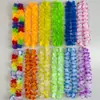 Conjunto de Pulseiras com Tecido Poliéster Havaiano Transfronteiriço com Guirlanda de Flores Coloridas, Guirlanda de Girassol para Festa de Aniversário e Adorno para o Pescoço