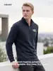 Sudadera con Media Cremallera Antibacteriana de Seda de Morera 240G para Hombre, Casual de Negocios Primavera/Otoño, Cuello Alto, Manga Larga, Personalización OEM