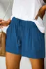 Amazon Wish Calções Casuais para Mulheres Verão 2025 Novo Estilo Europeu Cintura Alta Cadarço Soltos Perna Larga Calças