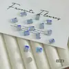 Pedras de Strass Retangulares Octogonais para Nail Art Brilhantes da Moda Quadrados de Mahjong 6*8 Strass de Fundo Plano Azul Lago Branco Acessórios de Nail Art